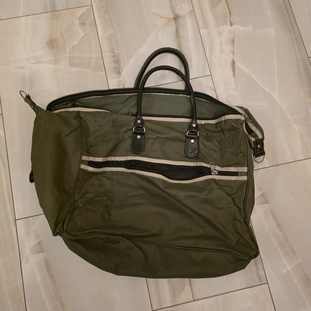 Vintage 90's Gap Large Green Duffle Bag Travel Weekender Bag Tote